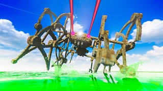 MECH SPIDER Easily Destroyed by Pool of Acid!  Teardown Mods