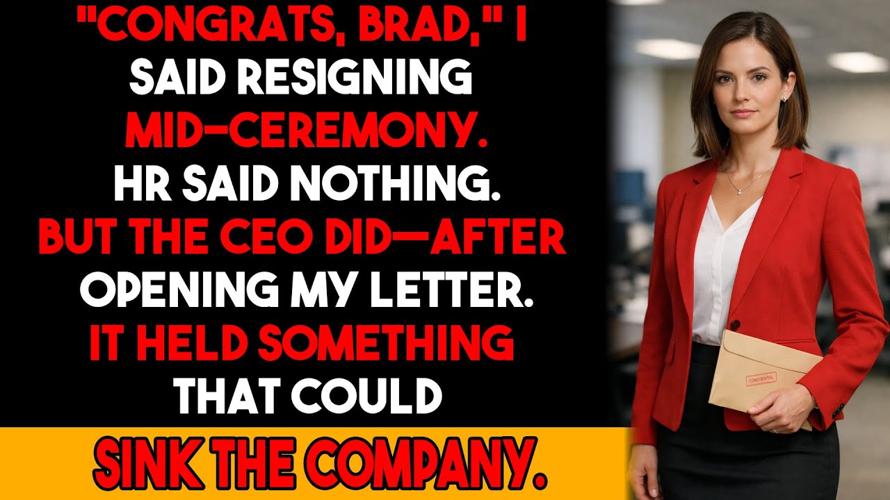 She Resigned Mid-Ceremony — But the Letter She Handed the CEO Could Destroy Everything