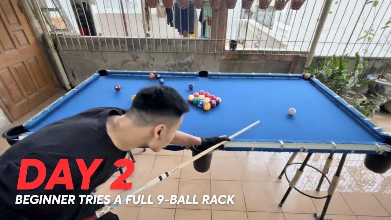 Day 2 – Beginner Tries a Full 9-Ball Rack