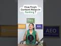 How Fresh Content helps in Ranking ?
