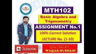 MTH102 Assignment no 1 solution by taleemi markaz