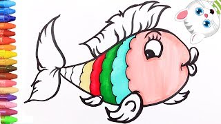 Cara menggambar ikan berwarna-warni dengan MiMi - Cara Menggambar dan Mewarnai TV Anak