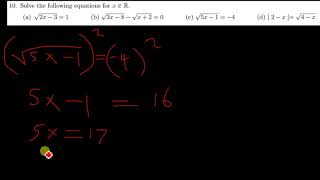 SOLVING RADICAL EQUATIONS {SQARE ROOTS}