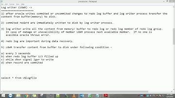 oracle 11g log writer process LGWR