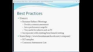 Student Learning Targets: Best Practices for Districts/State Resources