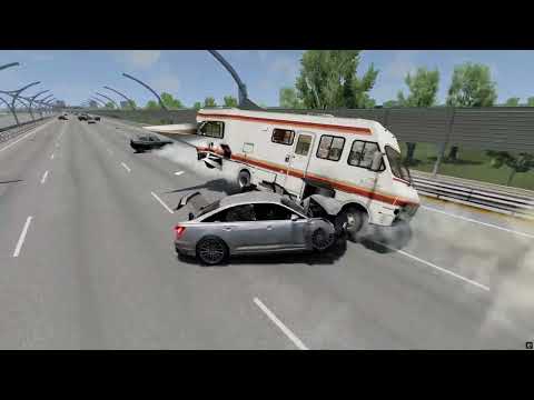 cutting up and speeding in traffic fails - BeamNG Drive