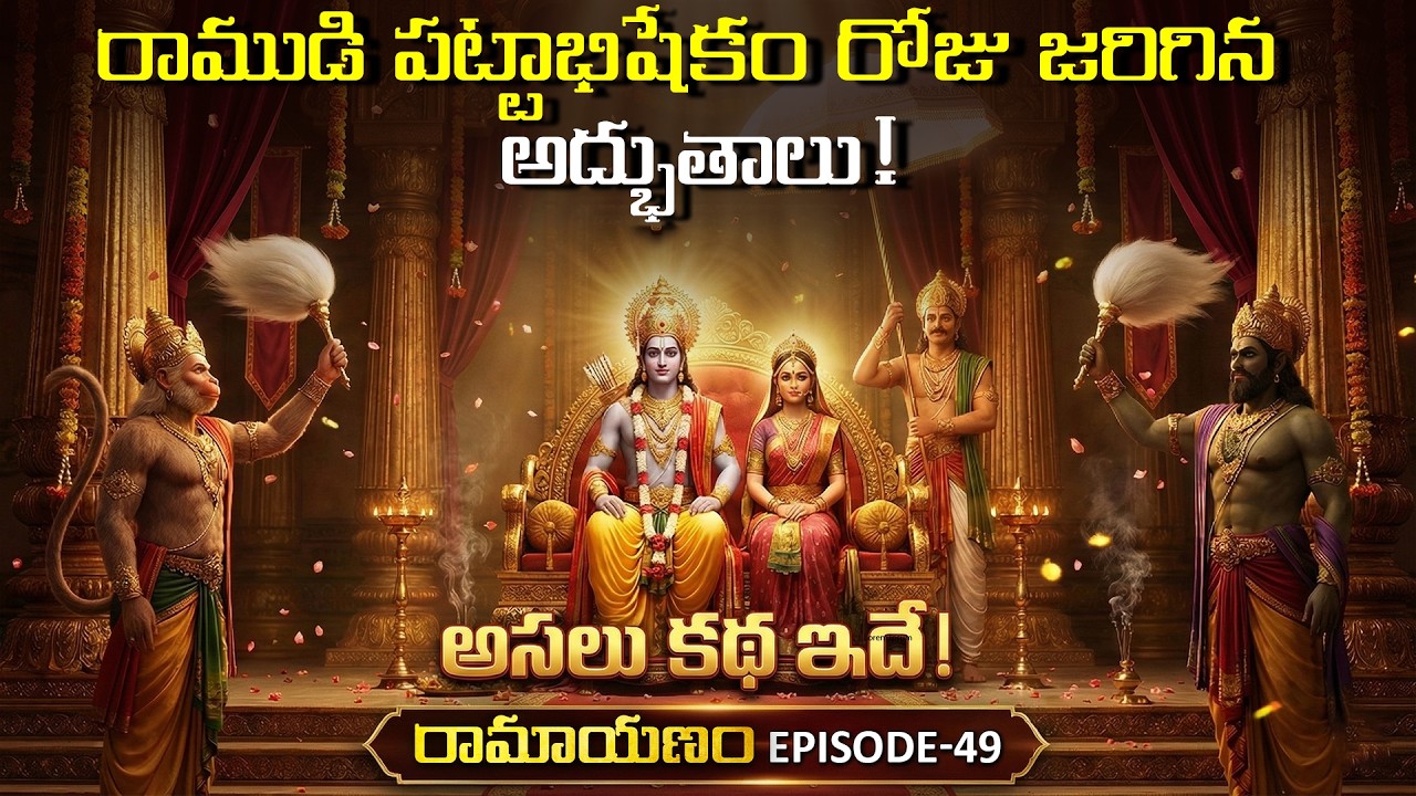 రాముడి పట్టాభిషేకం రోజు జరిగిన అద్భుతాలు! Rama’s Coronation | Ramayanam Episode 49