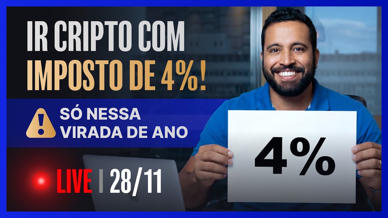 IR Cripto com Imposto de 4% - AO VIVO