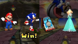 Mario Party 9 Step It Up - Mario vs Sonic vs Thomas vs Rosalina (Master CPU)