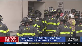 2 rescued after plunging down Bronx elevator shaft