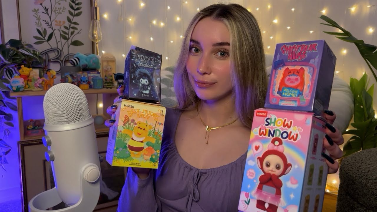 ASMR opening 13 blind boxes because it's fun (whispers, lots of triggers)