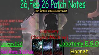 26/2/26 Limbus Company Patch Notes WalpurisNacht, MD Hard, 3rd Anniversary.