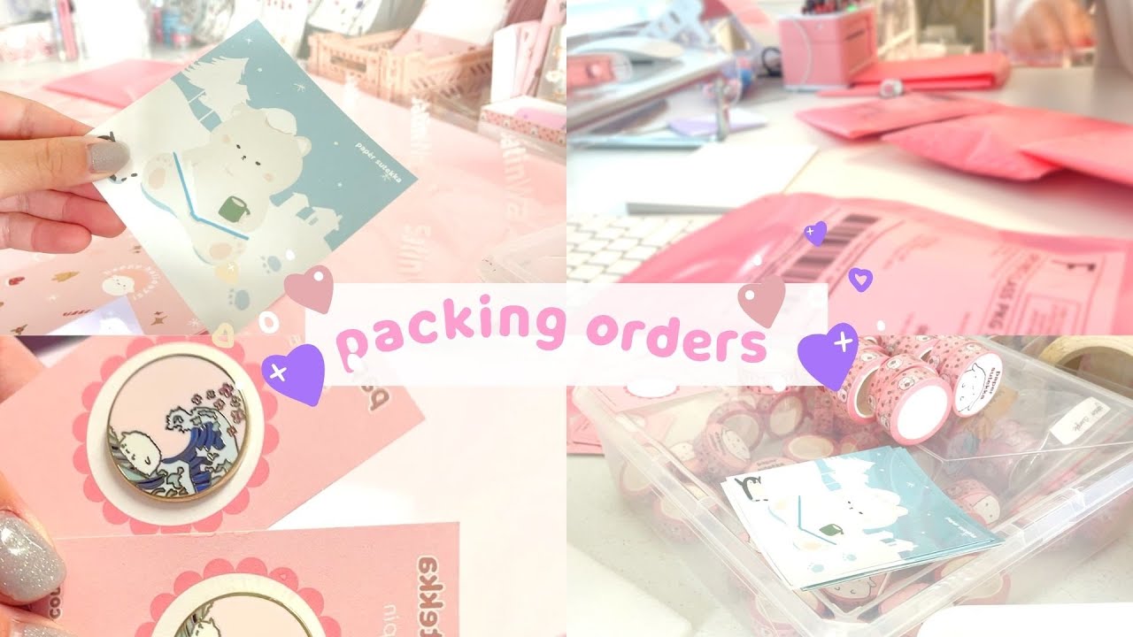 last vid of 2021! 🍓🍃🌷 packing orders for my stationery store