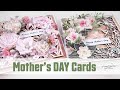 3D Beautiful Cards with chipboards and Paper Flowers ~ ✂️ Maremi's Small Art