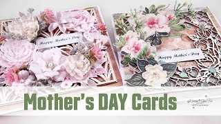 3D Beautiful Cards with chipboards and Paper Flowers ~ ✂️ Maremi's Small Art