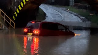 UBER Driver Drives into 4ft DEEP FLOOD!! || UK Flooding || Vehicles vs Floods compilation || #151