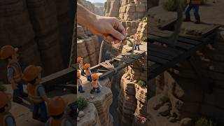 Giant Hand Saves Tiny Workers From a Collapsed Bridge! 🦾🌉