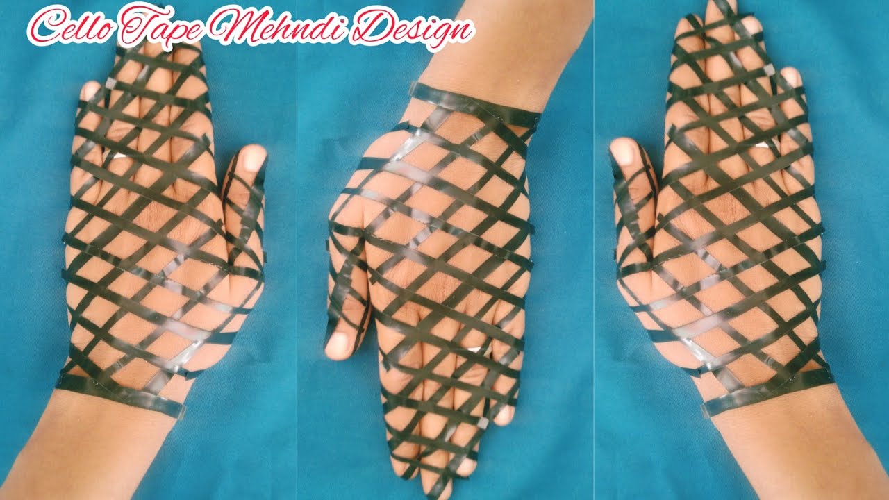 Stylish Cello Tape Mehndi Design Easy Back Hand Mehdi Design हाथ की