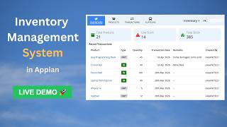 Appian Inventory Management System Demo | Products, Transactions & Dashboard