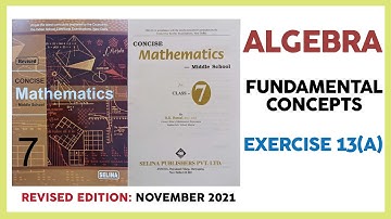 CLASS 7 SELINA MATHS - ALGEBRA EX 13(A)