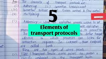 Elements of transport protocols in computer networks | Lec-29