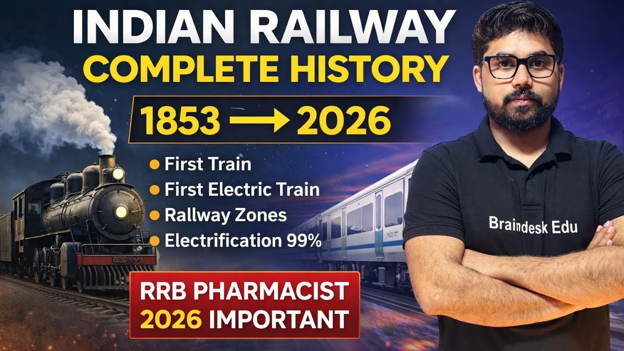 Indian Railway Complete History (1853–2026) | RRB Pharmacist 2026 Static GK + Current Affairs