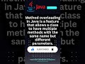 What is method overloading in Java ? #java #javaprogramming #javatutorial #coding