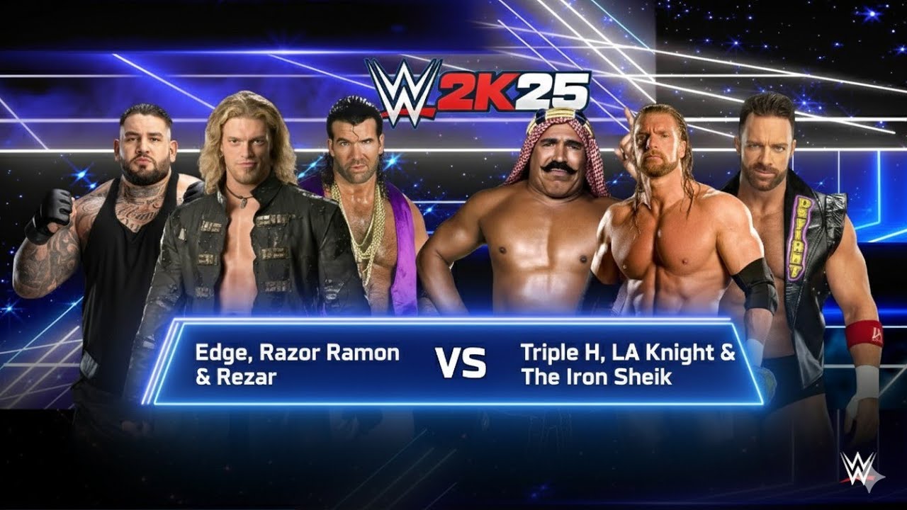 Edge, Razor Ramon & Rezar VS Team Triple H, LA Knight & The Iron Sheik - HUGE 6-MAN TAG! - WWE 2K25 