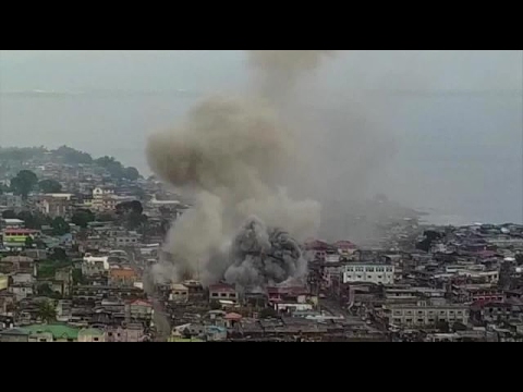 Aerial images show explosions, destruction in Marawi - Aerial images show explosions, destruction in Marawi