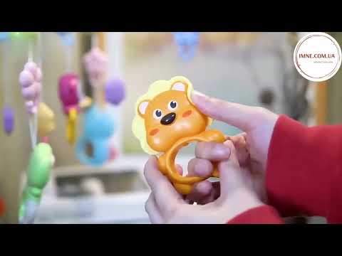 Музична іграшка-нічник на ліжечко для сну / Мобіль-карусель грає колискові, світиться 5 підвісок-брязкалець 2 кольори, видео 1