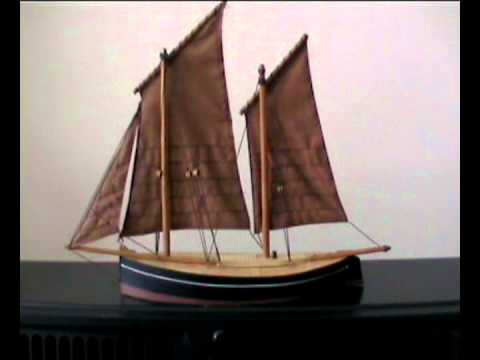 Cornish Lugger Model Boat- Traditional Sailing Fishing 