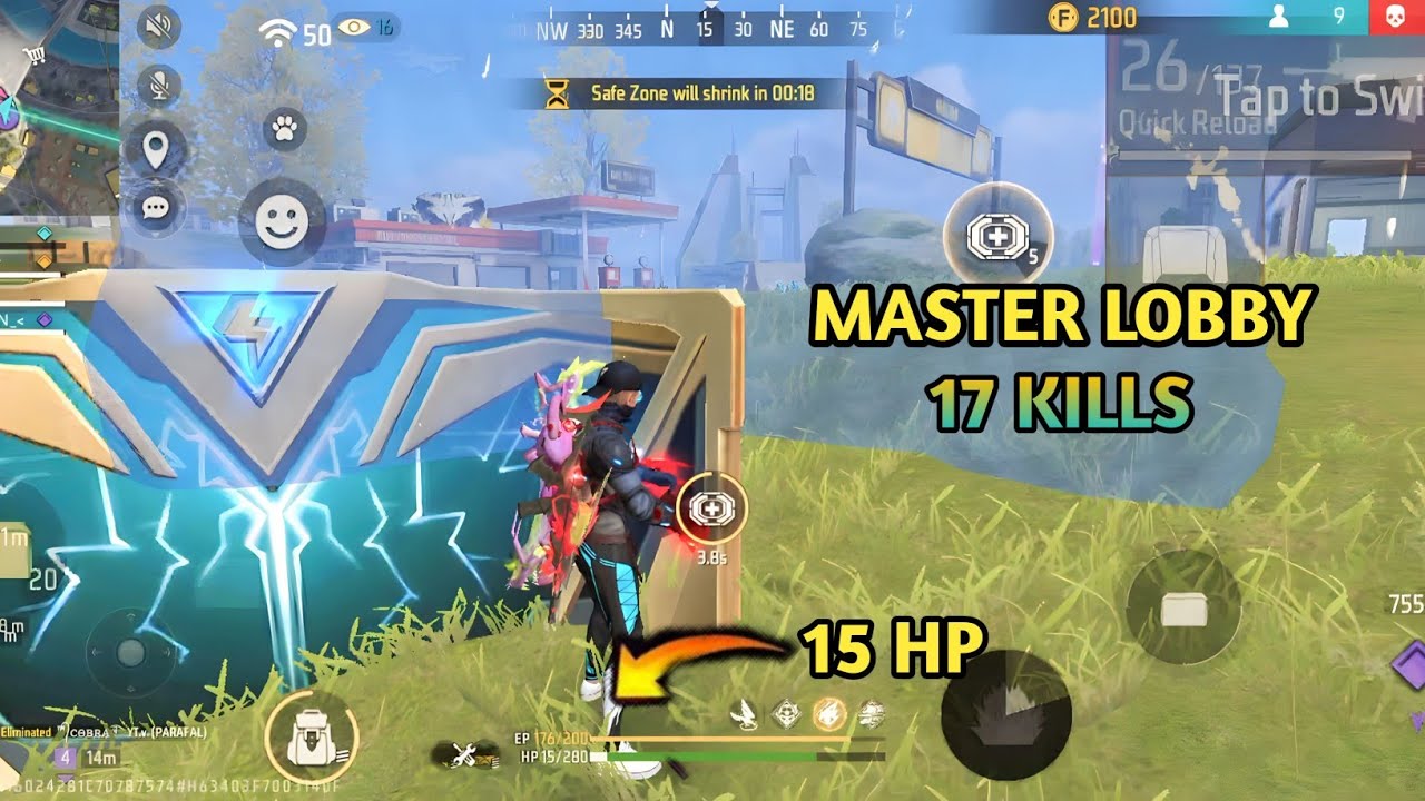 Master Lobby 17 Kills Best Pro Gameplay In Squad || Garena Free Fire