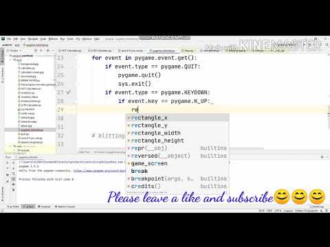 How to do Event handling in pygame python , Moving a object