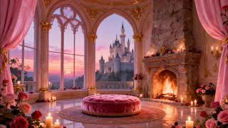 🔴 LIVE Cozy Royal Castle Fireplace 👑 Princess Room Ambience & Soft Piano screenshot 2