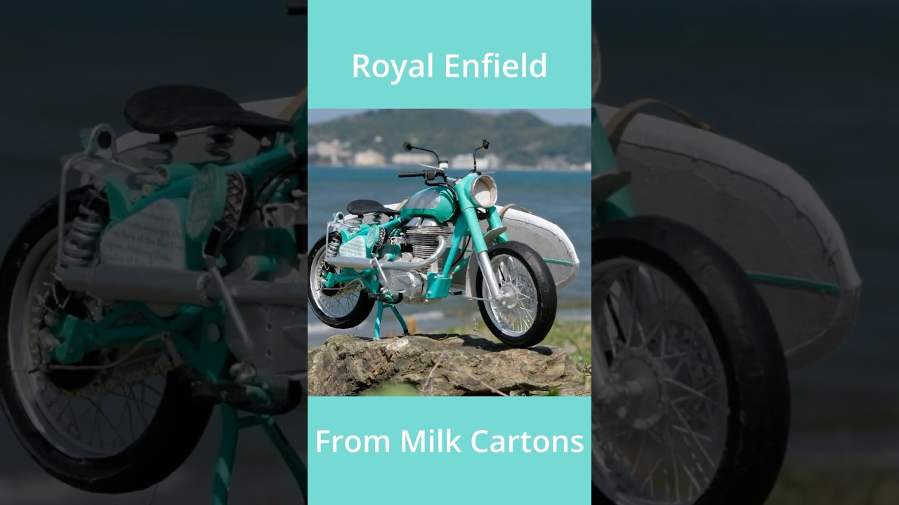 Making miniature Royal Enfield from Milk cartons #papercraft #royalenfield #paperart