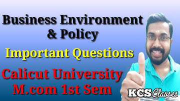 Business Environment and Policy|Important Questions|M.com 1st Semester Calicut University