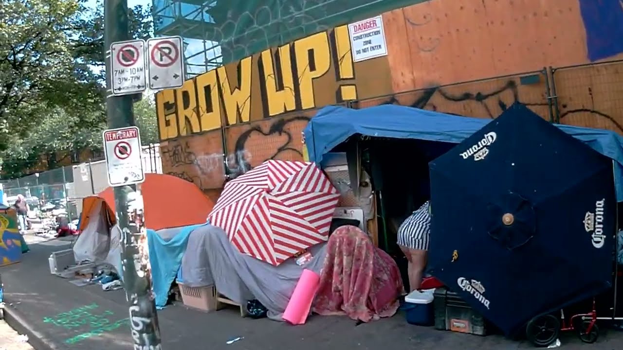 Tent City Vancouver Homeless Downtown Eastside E Hastings Street City S Dead Walking Corner Youtube