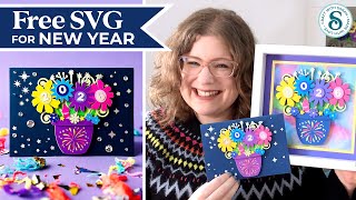 Happy New Year Cricut Project 🎇 Free 2026 SVG