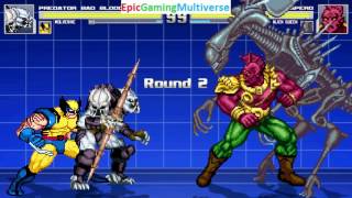 Wolverine And Bad Blood Predator VS Despero And Alien Queen In A MUGEN Match / Battle / Fight screenshot 1