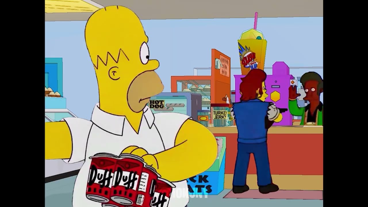 Snake robs Apu at the Kwik E Mart in Fortnite X The Simpsons!?