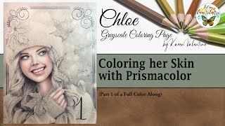 Chloe Greyscale Coloring Page (Part 1) Skin with Prismacolors