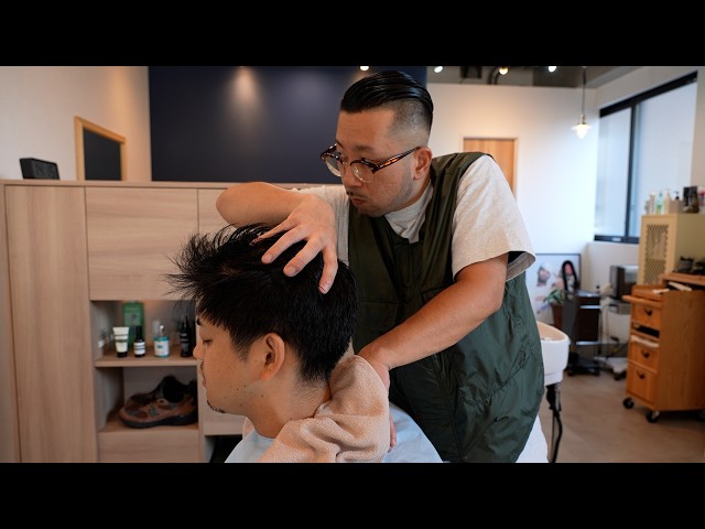 Relieve deep neck, shoulder & back tension with an exquisite massage at Odate Barbershop in Tokyo.
