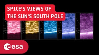 SPICEs views of the Suns south pole
This video shows Solar Orbiters (https://www.esa.int/Science_Exploration/Space_Science/Solar_Orbiter) view of the Suns south pole on 16–17 March 2025, from a viewing angle of around 15° below the solar equator. This was the mission’s first high-angle observation campaign, a few days before reaching its current maximum viewing angle of 17°.
These data were recorded Solar Orbiter’s Spectral Imaging of the Coronal Environment (SPICE) instrument. What you see is light of various wavelengths coming from different layers above the Suns surface. From left to right, you see the chromosphere right above the Suns surface, the transition region where the temperature rapidly increases, and three layers of the Suns outer atmosphere, called the corona.
Each panel shows different temperatures of charged gas: hydrogen ions at 10 000 °C, carbon ions at 32 000 °C, oxygen ions at 320 000 °C, neon ions at 630 000 °C and magnesium ions at 1 000 000 °C.
Read the full story here: https://www.esa.int/Science_Exploration/Space_Science/Solar_Orbiter/Solar_Orbiter_gets_world-first_views_of_the_Sun_s_poles
Solar Orbiter is a space mission of international collaboration between ESA and NASA. Solar Orbiters Spectral Imaging of the Coronal Environment (SPICE) instrument is a European-led facility instrument, led by the Institut dAstrophysique Spatiale (IAS) in Paris, France.
Credit: ESA & NASA/Solar Orbiter/SPICE Team, M. Janvier (ESA)
CC BY-SA 3.0 IGO
We are Europes gateway to space. Our mission is to shape the development of Europes space capability and ensure that investment in space continues to deliver benefits to the citizens of Europe and the world. Check out https://www.esa.int/ to get up to speed on everything space related.
Copyright information about our videos is available here: https://www.esa.int/ESA_Multimedia/Terms_and_conditions_of_use_of_images_and_videos_available_on_the_esa_website
#esa #SolarOrbiter #Sun SPICEs views of the Suns south pole