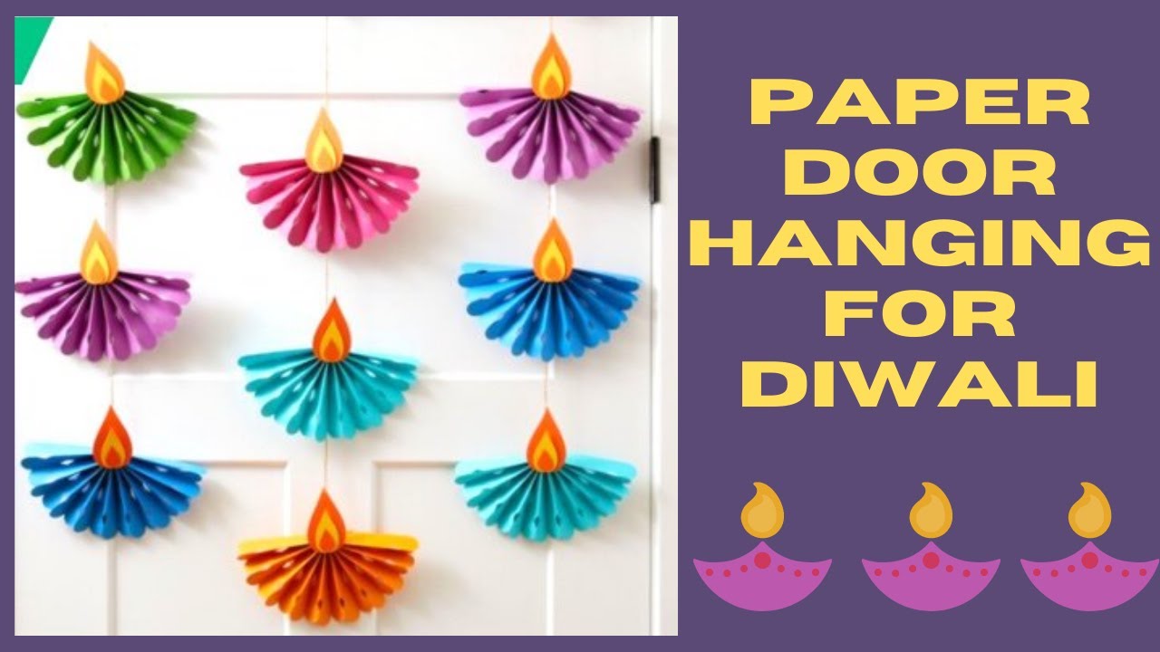 HANDMADE DIWALI DECORATION IDEAS AT HOME PAPER DIYA WALL HANGING