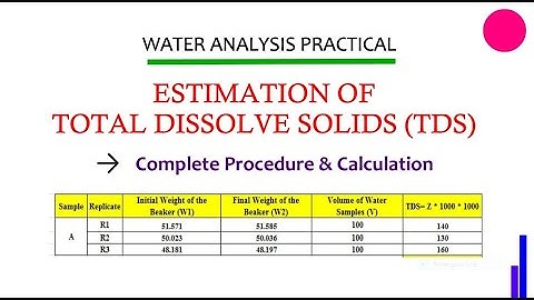 Estimation of Total Dissolve Solids (TDS) in Water Samples