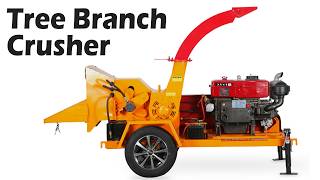 Tree Branch Crusher Machine Turns Waste Branches into Valuable Wood Chips #tree #crushing #recycle