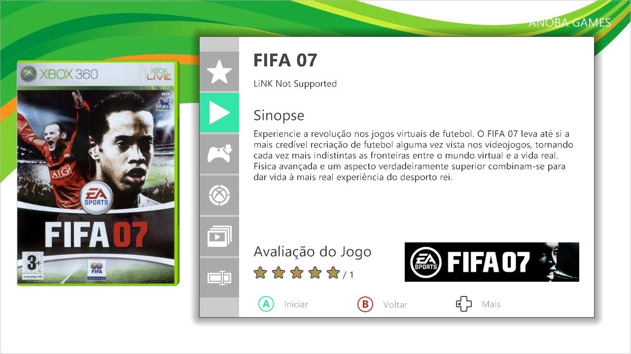 Jogo FIFA 07 no Jogos 360