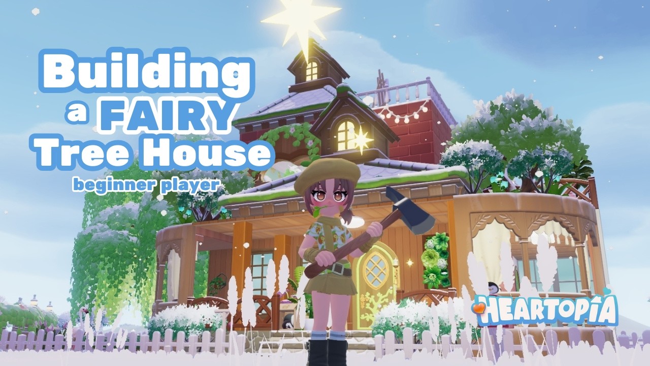 #04 I built a Fairy Tree House in 💜 HEARTOPIA 💜 (Easy Building Tutorial and Game Play)