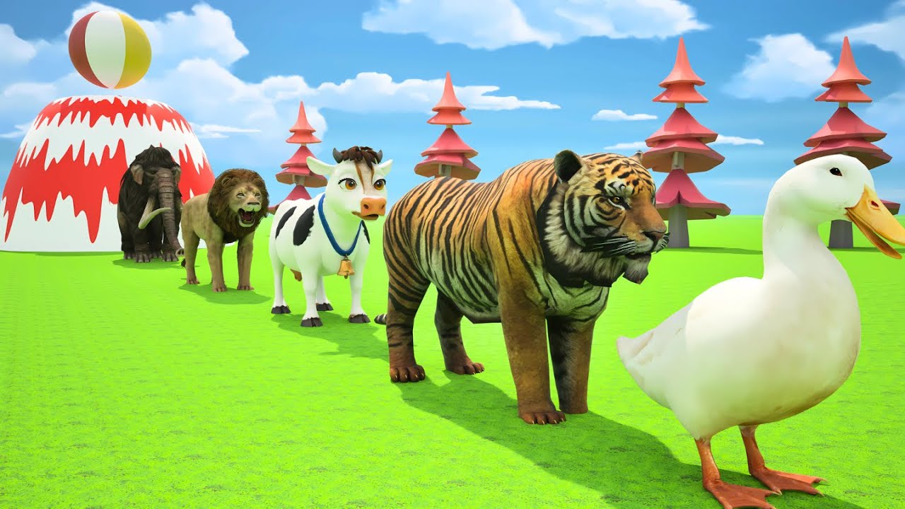 Paint Animal Duck Cow Elephant Mammoth Fountain Crossing Animal Transformation |