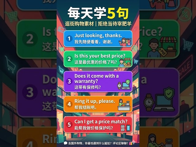 出国购物别乱说！这5句地道英语，让你逛街优雅不被宰！